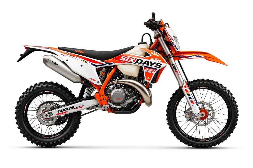 KTM 300 EXC Six Days enduro motorcycle side profile